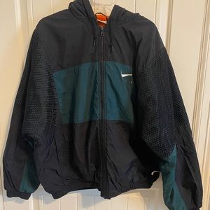 Nike modern vintage puffer jack full zipper hooded size L